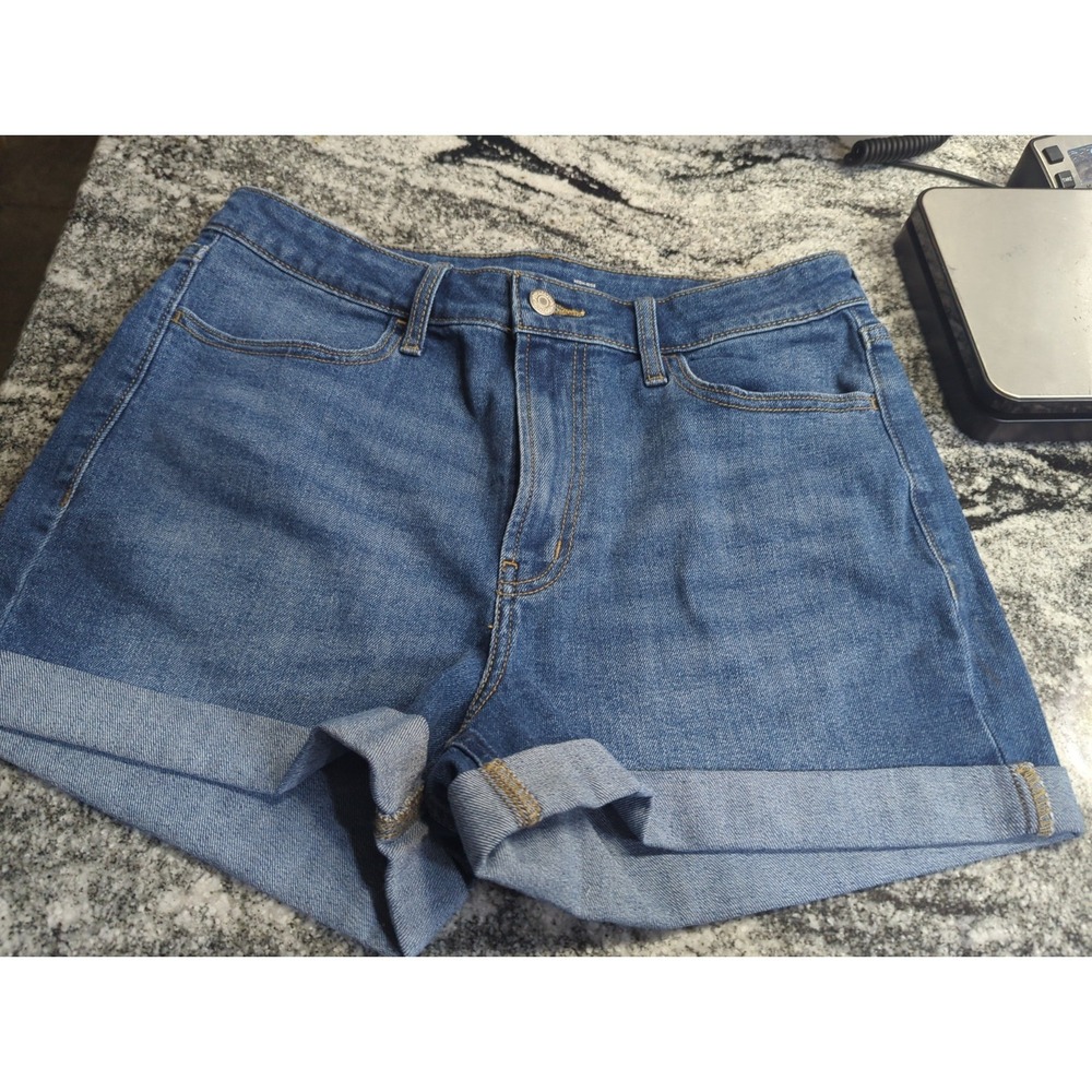 NWOT Women's OLD NAVY Wow Denim Jean Shorts - High Rise Rolled Cuffed Size 10
